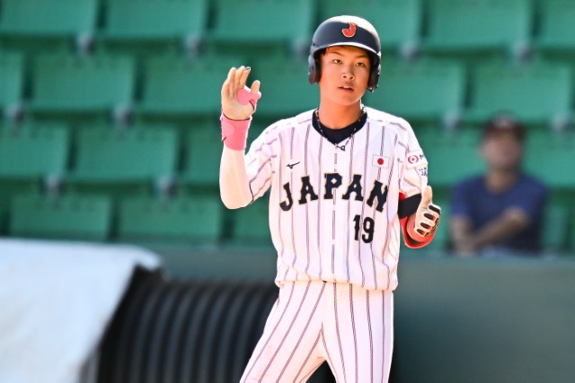 スーパーラウンド初戦の韓国戦で活躍を見せた岡田宗一郎(豊田リトルシニア)