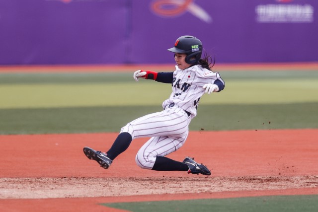 タイムリー三塁打を放った小川舞(新潟医療福祉大)